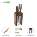 6pcs set de cutit de gătit cu bloc de lemn