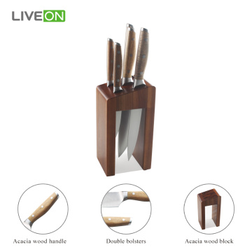 Cuchillo de cocina de 6 piezas con bloque de madera