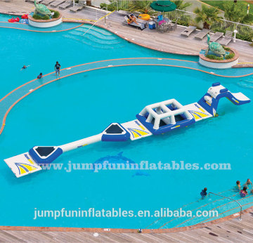 Crazy Fun!!! Floating aqua track/Children Inflatable water obstacle course/Water park games