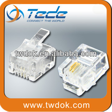 TEDE Cat3 rj11 telephone cable connector