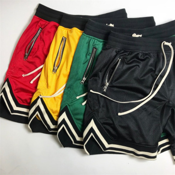 High Quality Double Layer Mesh Gym Shorts with Elastic Waist for Men