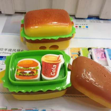 Portable Cute Children's Hamburger Pencil Sharpener - Fun Student Stationery