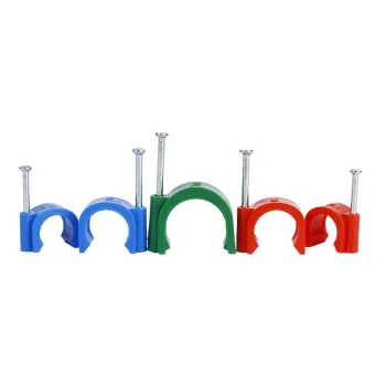 New Arrival Cable Holder Clip - Round Flat Cable Clip with Steel Nail, Full Sizes 4mm to 50mm