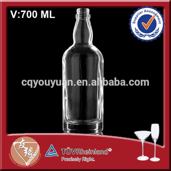 Lear-free Round Whisky Use 70cl Glass Boston Bottle