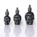 Beard oil black clear skull glass dropper bottle