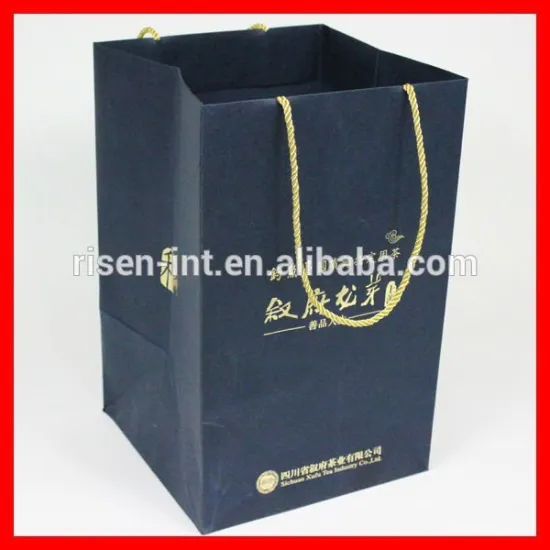 Luxury and fashion gold stamp paper bags