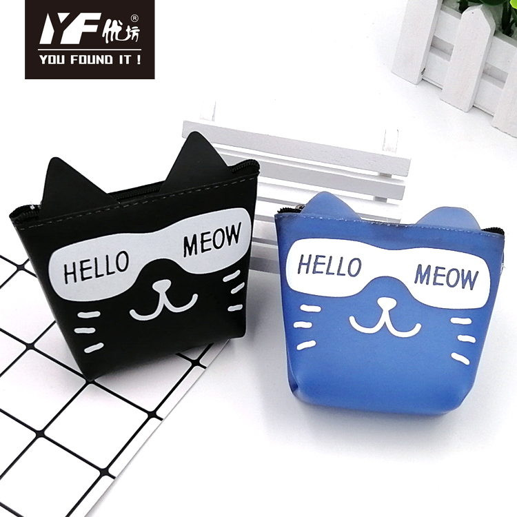 Cute cat style silicon coin purse