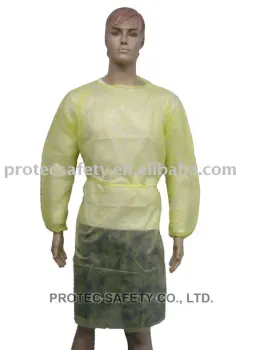 PP non woven isolation gown with elastic cuff