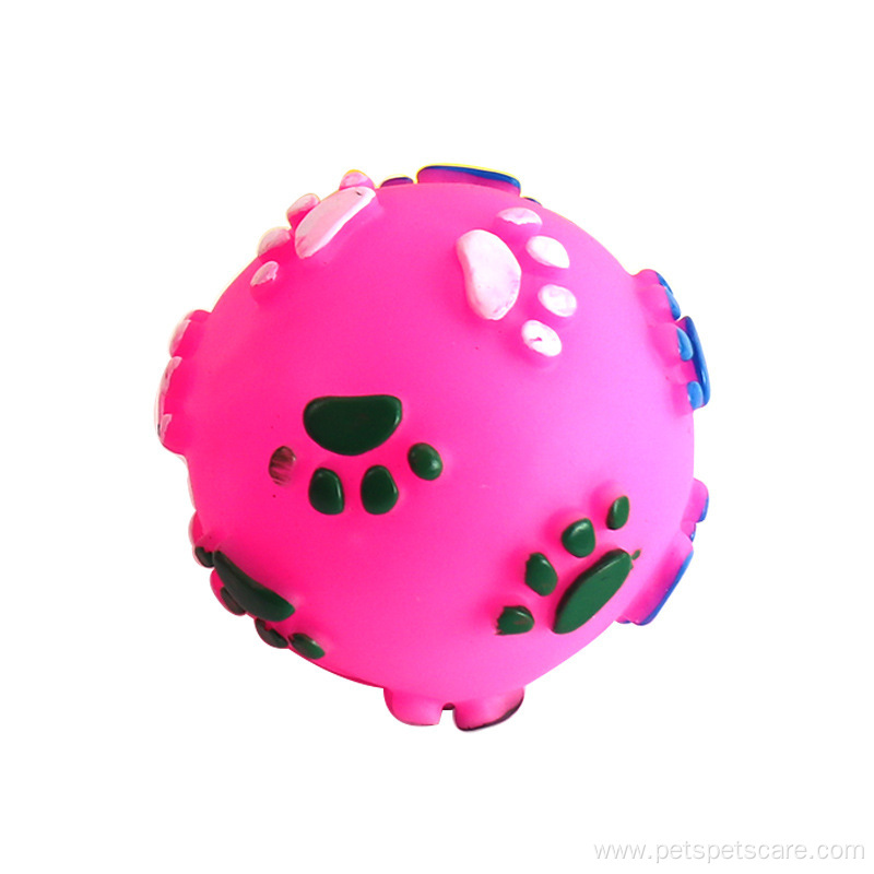 Paw print squeaky dog toy ball pet supplies