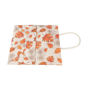 Colourful Handle Autumn Fancy Paper Bags Packaging GiftBag