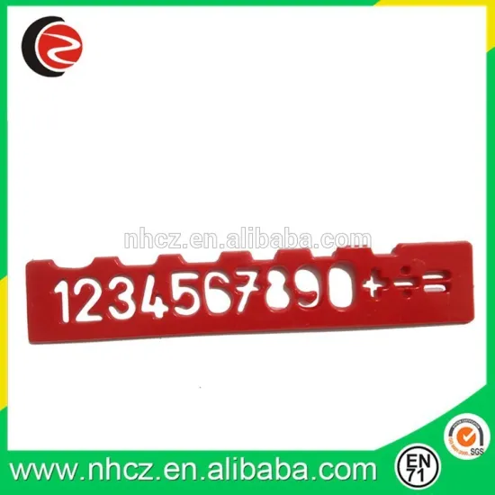 Red Digit Hole Plastic Ruler