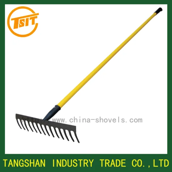fiberglass handle spring steel tines sand rake