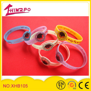 Customerized volcano debossed logo silicone wristband bracelet