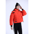 Ladies short waterproof parka with hood