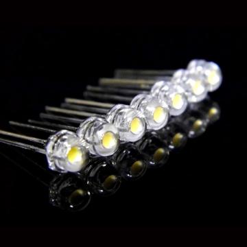 ਸੁਪਰ ਬ੍ਰਾਈਟ 5mm ਹੈਲਮੇਟ LED 8-9lm ਸ਼ੁੱਧ ਚਿੱਟਾ