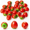 60 PCs Strawberry Wooden Beads 21mm