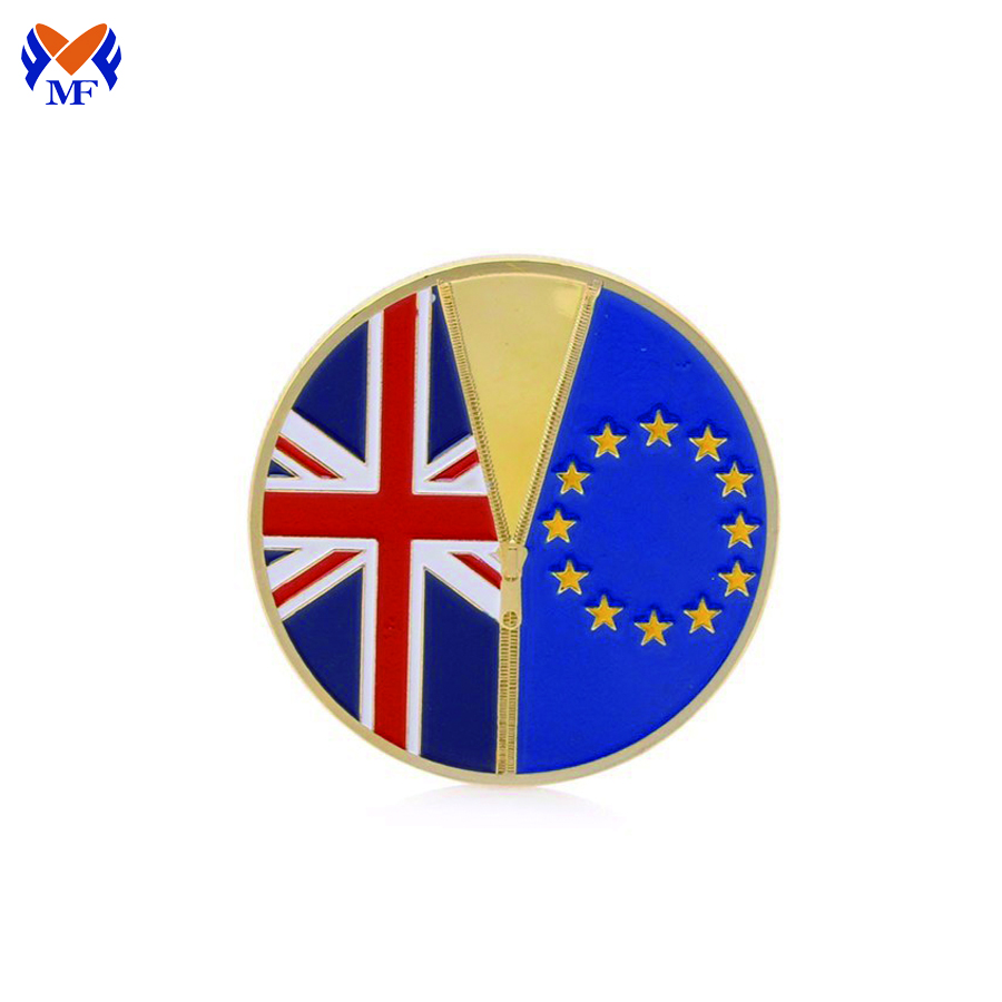 Custom metal euro flag challenge coin