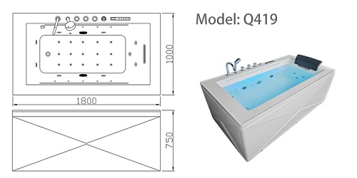 fashion massage bathtub large space for one person