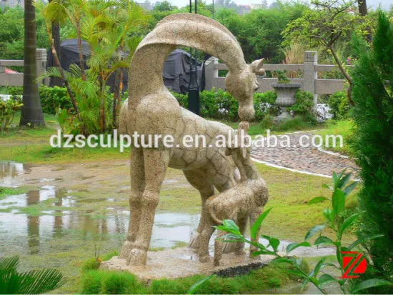 Stone garden deer sculpture