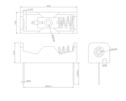 Battery Holder For 23A THT