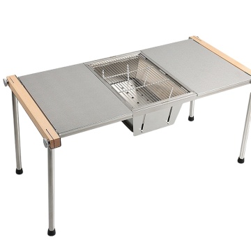 Stainless Steel Folding BBQ Table for Outdoor Camping