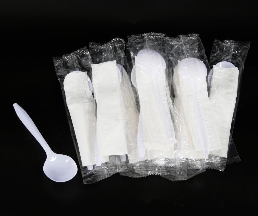 PP Disposable Spoon with Napkin
