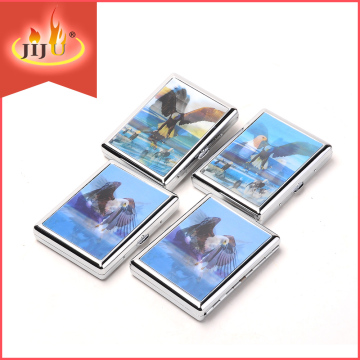 JL-007N yiwu jiju waterproof metal embossing can pack 12pcs cigarette case