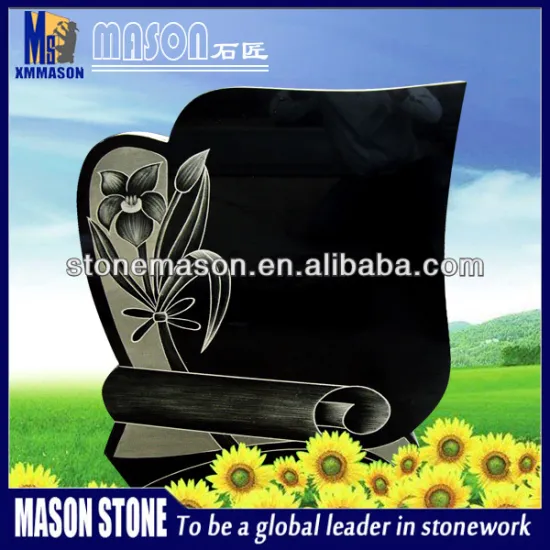 Famous indian black granite scroll monument