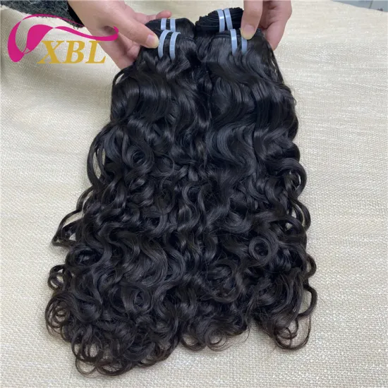 XBL 30 Inch Natural Hair Extensions: Pure One Donor Virgin Brazilian Human Hair Weave in Water Wave Style