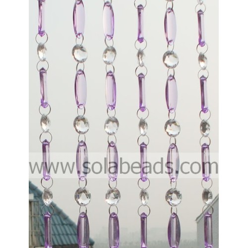 Spring 18MM&38MM Plastic Crystal Beading Curtain Trimming