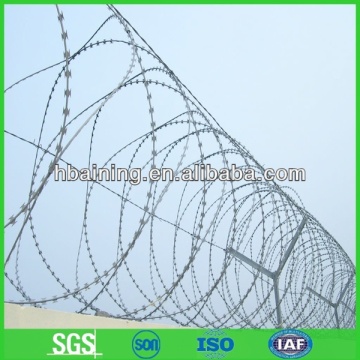 Galvanized razor wire barbed wire/cheap galvanized razor barbed wire bto-22 30 cbt-60 65(ISOfactory)