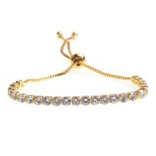 Femmes Fine chaîne longue Zircon Bracelet Bracelet chaîne réglable