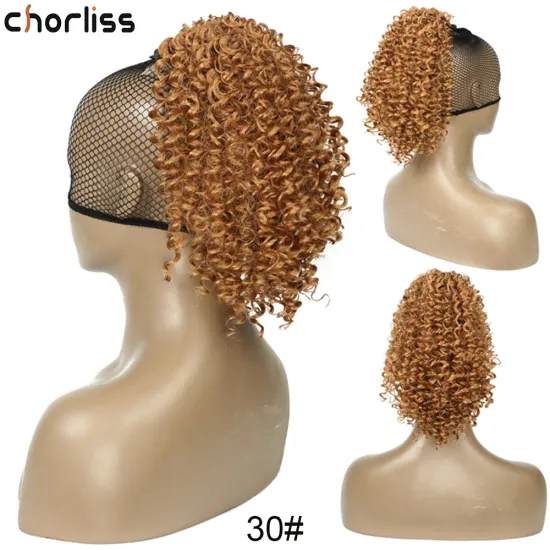 Wholesale Chorliss 130g Natural Color Wavy Ponytail For Women And Kids Curly Short Drawstring Ponytail Hair Synthetic Extensions