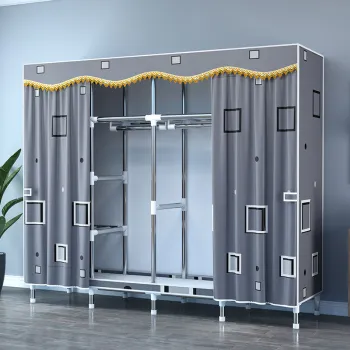 Modern Wooden Wardrobe with Built-in Kids Storage - Economical & Transparent Design for Bedroom, Living Room, Laundry, and Dining Areas