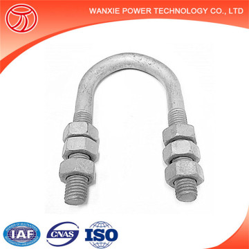 Hot Dip Galvanized Pole Line Hardware Electric Power Fittings U Bolt And Nut