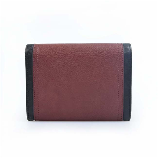 high quality blue genuine leather slim short women clutch wallet