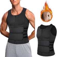 Men Body Shaper Sauna Vest Waist Trainer Double Belt Sweat Shirt Corset Top Abdomen Slimming Shapewear Fat Burn Fitness Top