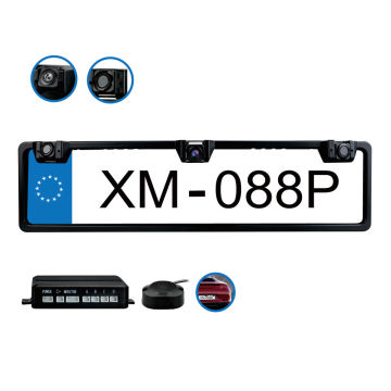 EU License Plate Frame with Parking Sensor and Backup Camera - Newest Update