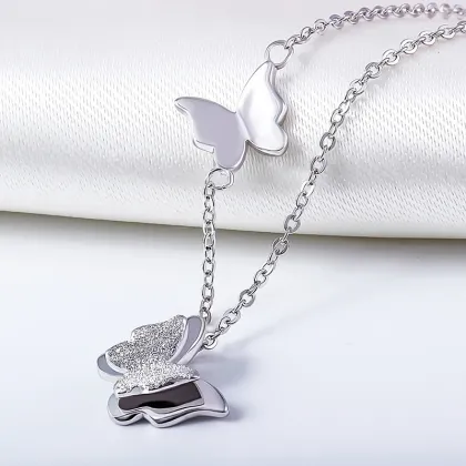 Custom Jewelry Rose Gold Plated Butterfly Necklace
