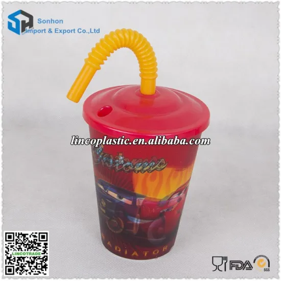 3D Lenticular Plastic Drinking Cup With Lids And Straw