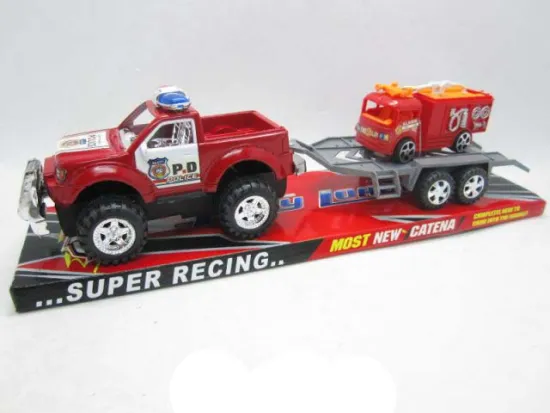 FRICTION POLICE CAR WITH FIRE CAR