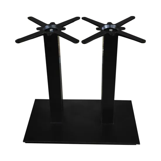 Black Cast Iron Double Column Rectangle Base Flat Table Base