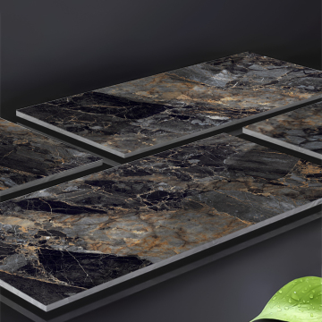 Italian Black Marble Effect Porcelain Floor Tiles 600x1200 Full Body Glazed Polished Surface