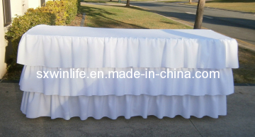 Polyester Table Skirt 3 Tiered Ruffle Table Cloth (WLTC004)