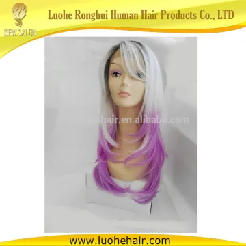 Wholesale lace front ombre color synthetic wigs