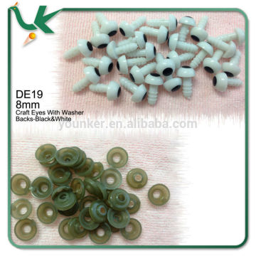 8mm Craft Eyes Toy eye Black Doll Eyes With Washer Backs