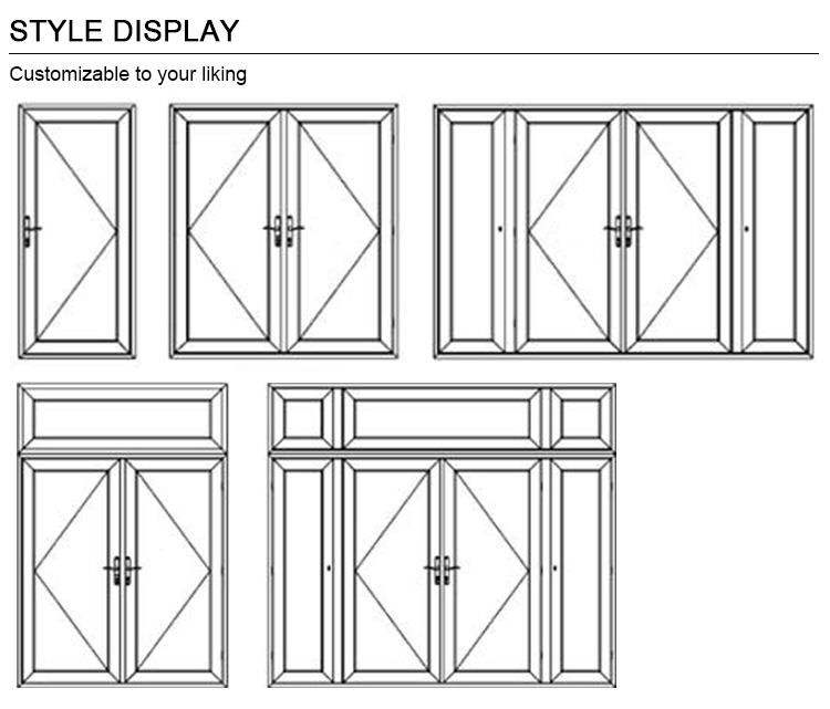 aluminium double glass swing door