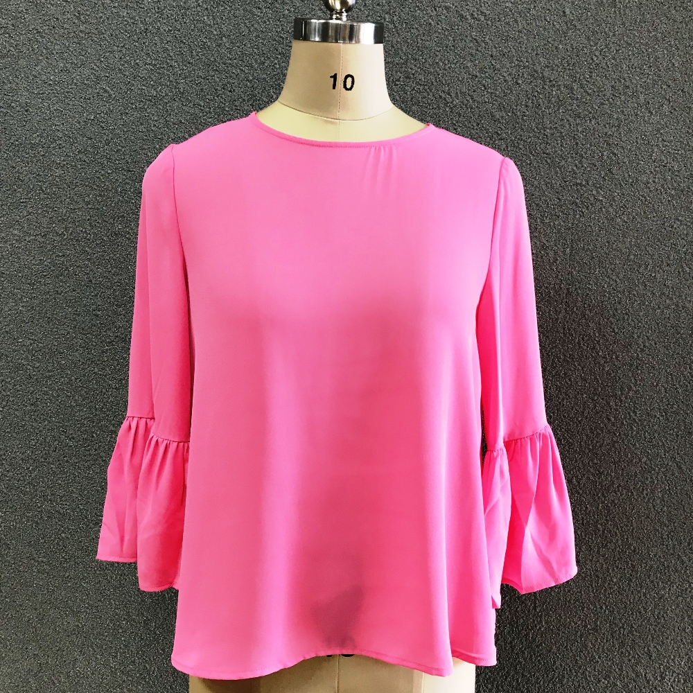 women's polyester pink fashion blouse
