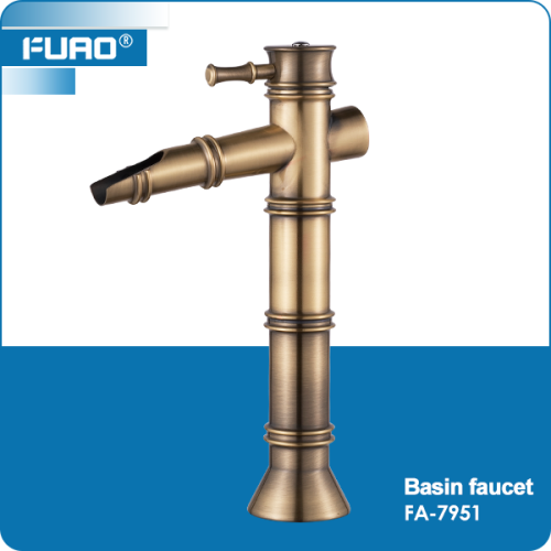 FUAO Easy to install bathroom golden faucet