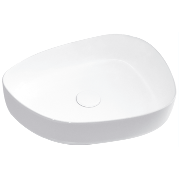 Pure White Polished Surface Ceramic Wash Basin Sinks